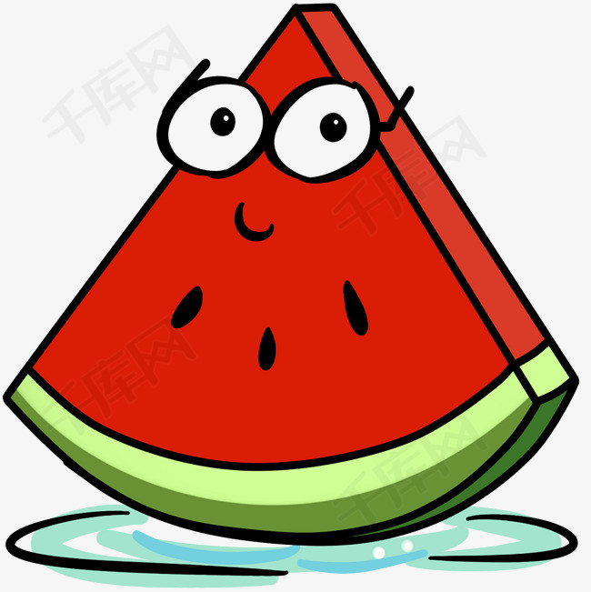 人物卡通矢量表情  卡通矢量表情  彩色水果图案  切开的西瓜