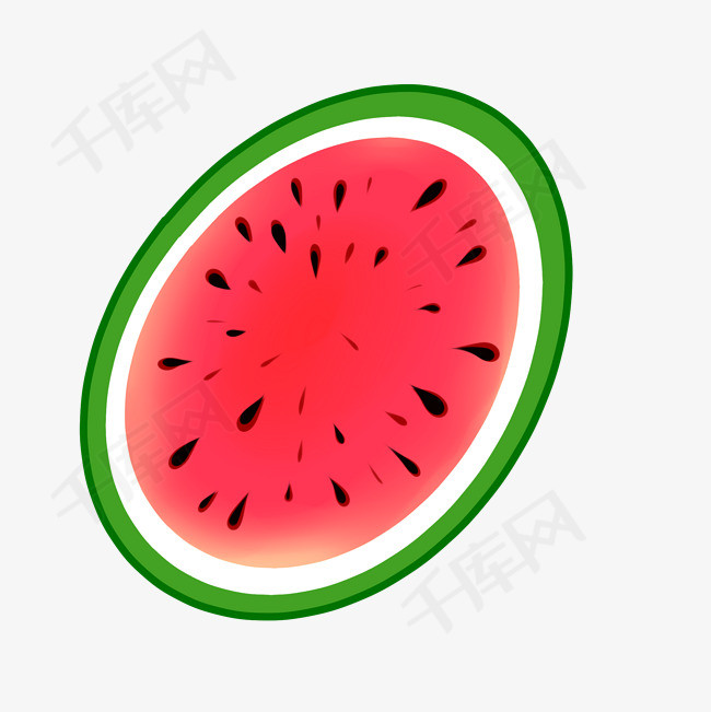 切开的西瓜水果圆形