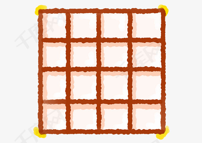 手绘卡通网格插画