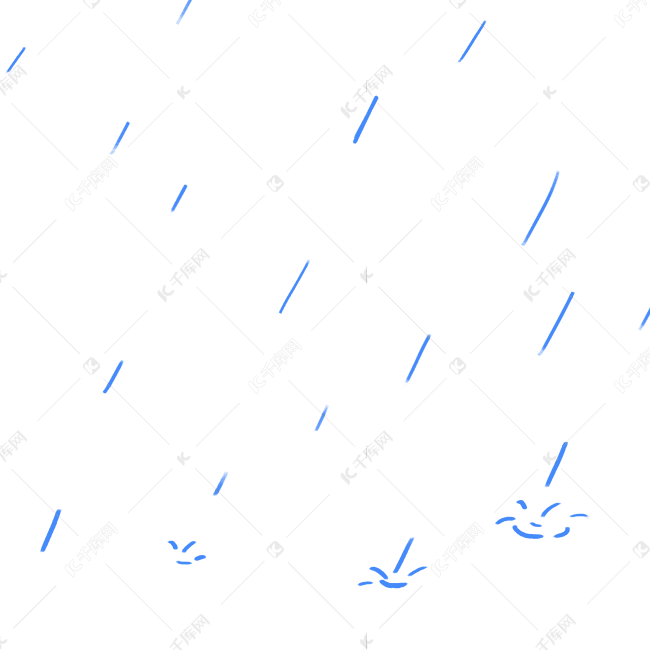 卡通下雨雨滴落地gif动图