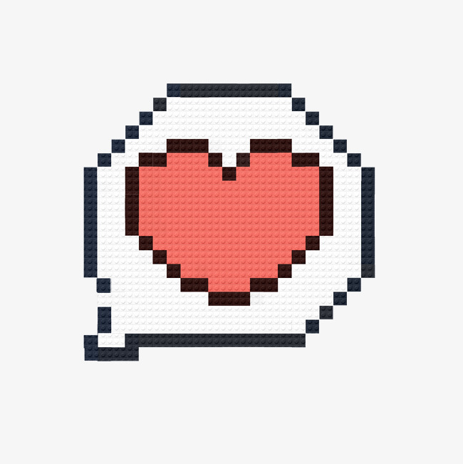 爱心马赛克像素画png素材图片免费下载_高清psd_千库网(图片编号11978471)