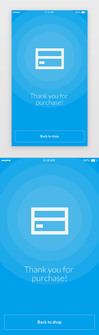 完成UI设计素材_蓝色简约购物app付款完成页面