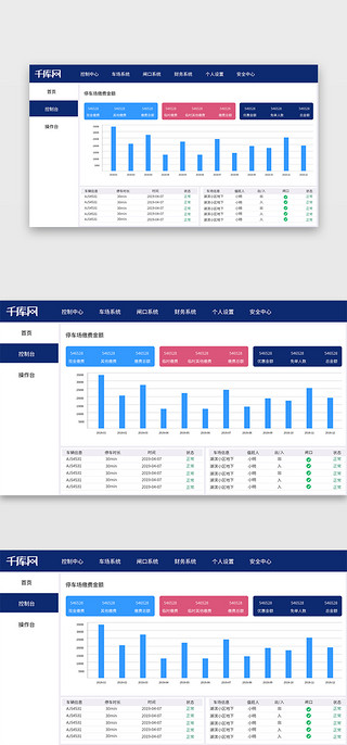 蓝色简约后台可视化界面设计