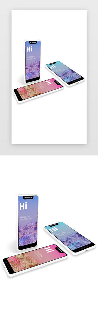 模型UI设计素材_安卓样机手机模型建模UI模板