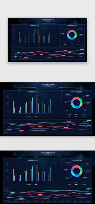 蓝色商务数据可视化UI界面