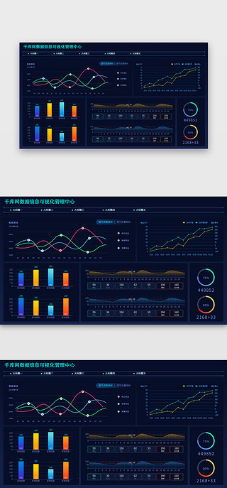 蓝色商务数据可视化UI界面