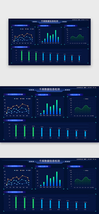 蓝色商务数据可视化UI界面