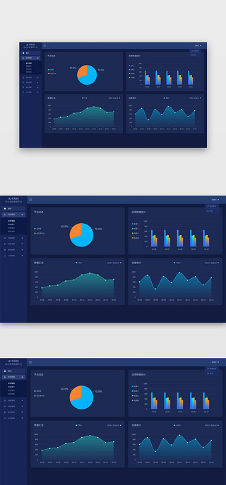 暗色UI设计素材_暗蓝色科技感数据后台管理系统