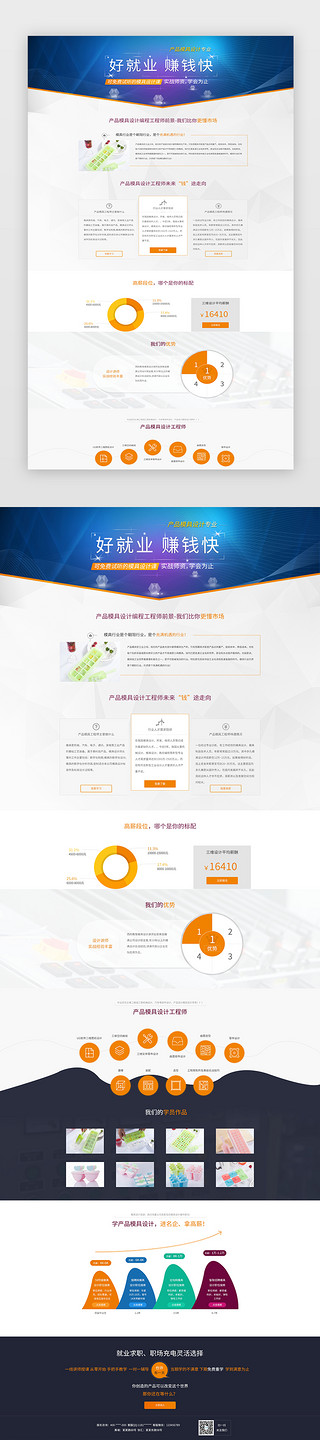 就业宣传UI设计素材_橙色简约大气求职就业官网详情页
