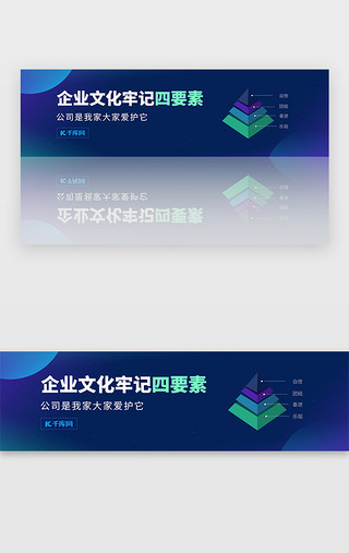 展厅文化墙UI设计素材_蓝色简约公司企业宣传文化banner