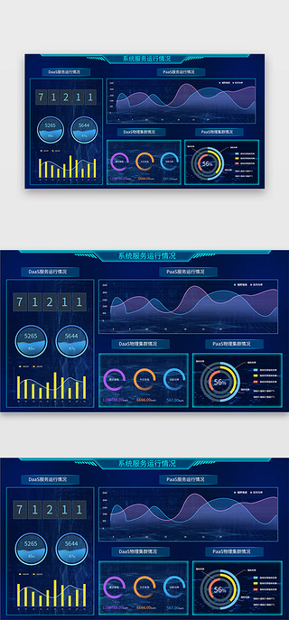 大数据界面UI设计素材_深蓝色简约大气物联网大数据界面
