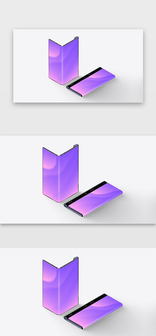 照片折叠纸UI设计素材_华为折叠屏手机样机app样机