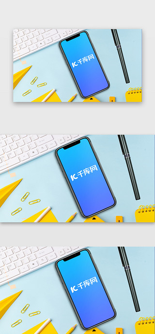 平铺视频UI设计素材_手机应用场景苹果iPhone11手机样机