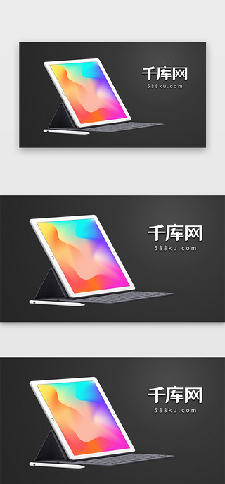 ipad俯视图UI设计素材_ipad平板样机展示