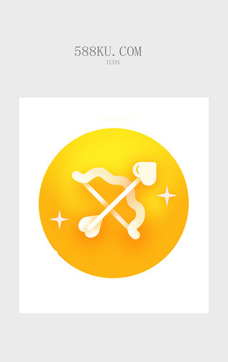 弓箭图标UI设计素材_多色扁平情人节icon动效