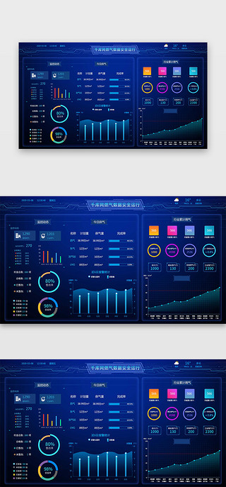 蓝色科技感UI设计素材_蓝色科技感大数据可视化