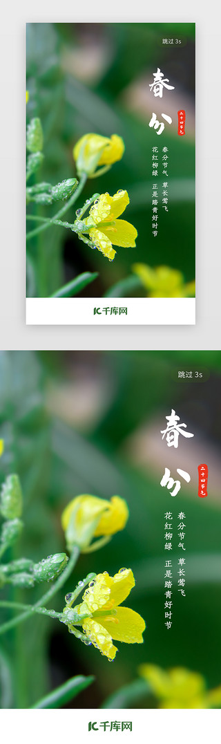 花朵花环UI设计素材_二十四节气春分闪屏