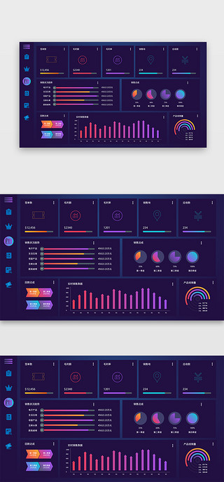 月度销售UI设计素材_零售产品销售统计