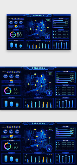 数据科技分析UI设计素材_零售数据分析平台