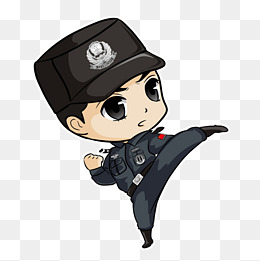卡通手绘特警
