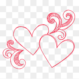 情人节爱心手绘心形装饰图案