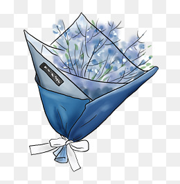 手绘蓝色清新满天星