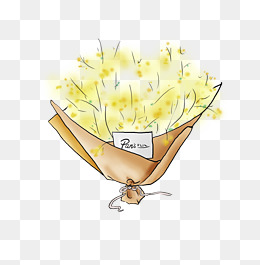 手绘黄色清新满天星