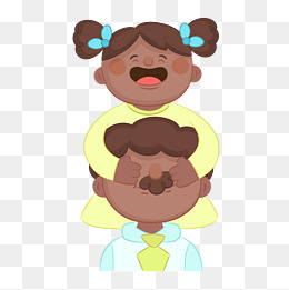 蒙眼游戏的父女矢量素材