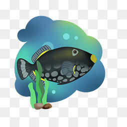 【手绘可爱鱼插画素材】免费下载_手绘可爱鱼