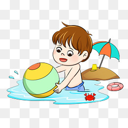 游泳圈卡通手绘