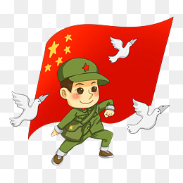 建军节解放军战士人物插画