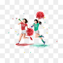 校园篮球足球比赛人物