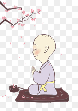 【卡通小和尚打坐素材】免费下载_卡通小和尚