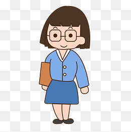 手绘矢量教师节老师讲课卡通人物