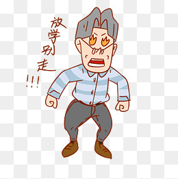 教师节老师卡通人物愤怒表情包