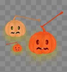 万圣节手绘南瓜灯免抠图