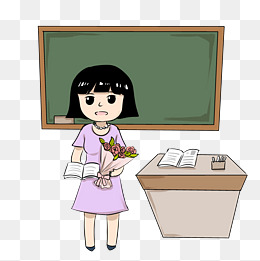 手绘教师节花朵插画