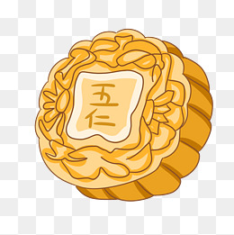 手绘中秋节五仁月饼插画