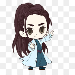 q版拿着扇子的古代公子哥