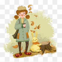 秋天刮风下雨,不开心的小熊素材图片免费下载