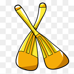 手绘卡通船桨插画