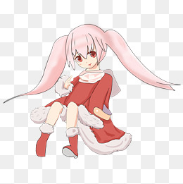 原创手绘q版人物可爱的女孩png格式