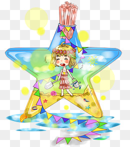 唯美古风水彩桃花PSD分层