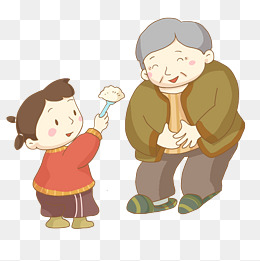 中国传统二十四节气祖孙吃饺子免抠png素材