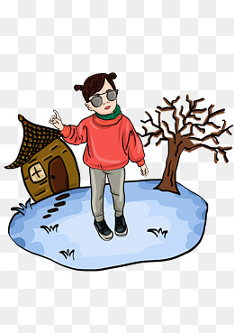 冬季卡通手绘插画