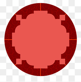 手绘圆形中国风边框插画