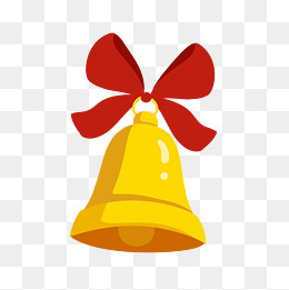 手绘卡通圣诞节蝴蝶结铃铛