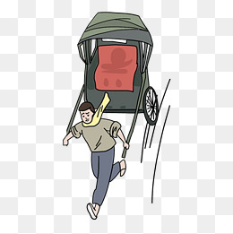 民国过年旗袍太太小姐复古三轮车夫下雪png