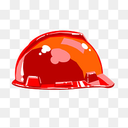 手绘安全帽卡通插画