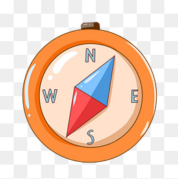 手绘黄色指南针插画